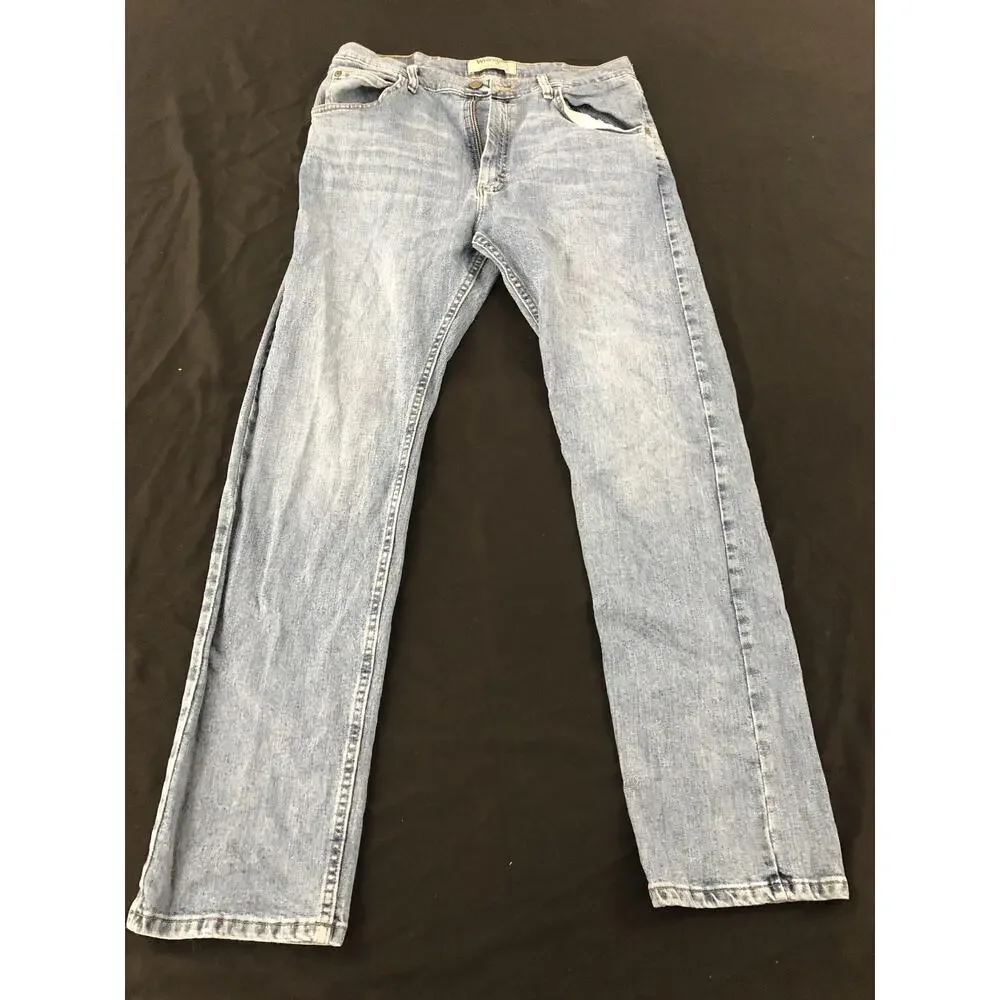 Wrangler Jeans Mens 34x32 Blue Light Wash Straight Stretch Denim Authentics